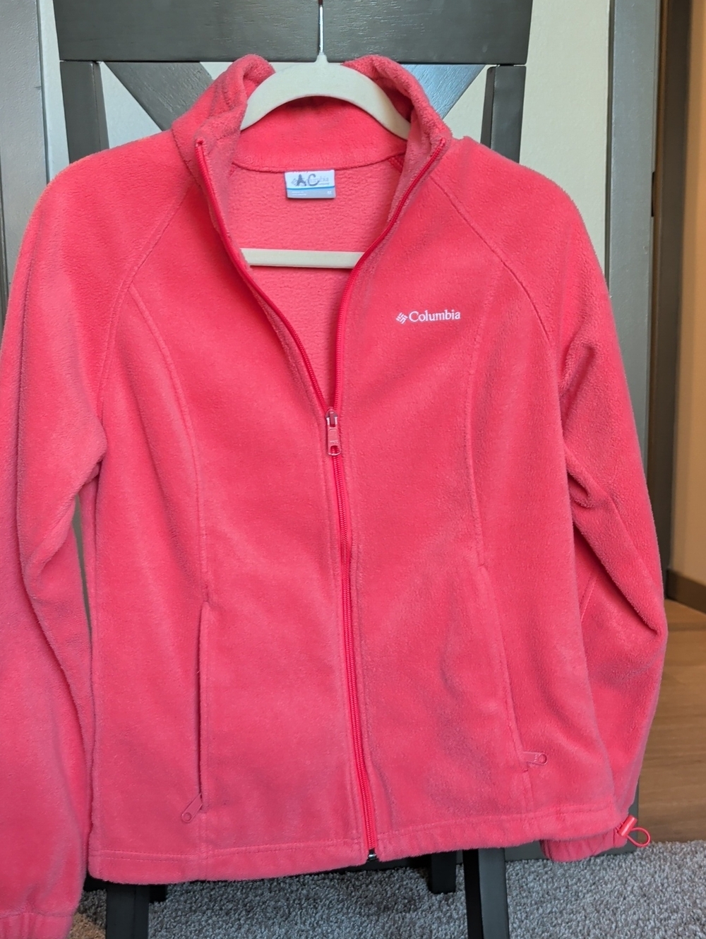 Columbia Pink Full-Zip Fleece Jacket - Bright Pink Size M